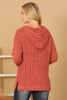 PLUS SIZE RIBBED POPCORN KNIT TUNIC HOODIE SWEATER