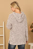 PLUS SIZE RIBBED POPCORN KNIT TUNIC HOODIE SWEATER