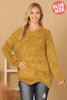 PLUS SIZE CHUNKY CHENILLE KNIT SCALLOPED HEM SWEATER