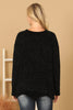 PLUS SIZE CHUNKY CHENILLE KNIT SCALLOPED HEM SWEATER