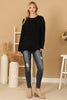 PLUS SIZE CHUNKY CHENILLE KNIT SCALLOPED HEM SWEATER