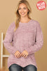 PLUS SIZE CHUNKY CHENILLE KNIT SCALLOPED HEM SWEATER