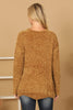 PLUS SIZE CHUNKY CHENILLE KNIT SCALLOPED HEM SWEATER