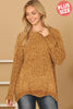 PLUS SIZE CHUNKY CHENILLE KNIT SCALLOPED HEM SWEATER