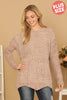 PLUS SIZE CHUNKY CHENILLE KNIT SCALLOPED HEM SWEATER