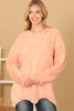 PLUS SIZE CHUNKY CHENILLE KNIT SCALLOPED HEM SWEATER