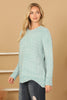 CHUNKY CHENILLE KNIT SWEATER WITH SCALLOPED HEM SWEATER