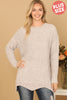 PLUS SIZE CHUNKY CHENILLE KNIT SCALLOPED HEM SWEATER