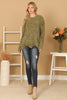 CHUNKY CHENILLE KNIT SWEATER WITH SCALLOPED HEM SWEATER