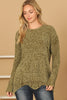 CHUNKY CHENILLE KNIT SWEATER WITH SCALLOPED HEM SWEATER