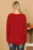 PLUS SIZE CHUNKY CHENILLE KNIT SCALLOPED HEM SWEATER