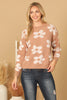 TERRY KNITTED FLORAL SWEATER