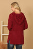 PLUS SIZE RIBBED POPCORN KNIT TUNIC HOODIE SWEATER