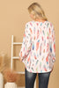 FEATHER PRINT LONG SLEEVE TOP