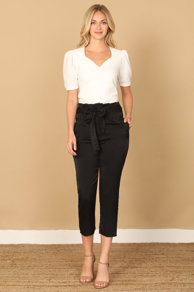 WAIST TIE SKINNY PANTS