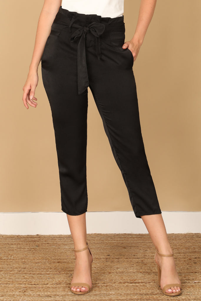 WAIST TIE SKINNY PANTS