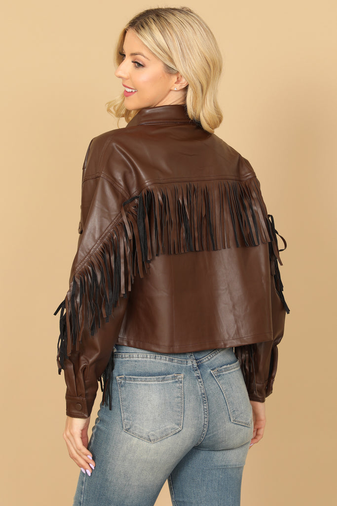 LEATHER TASSEL JACKET