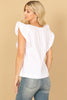 RUFFLE SLEEVELESS SQUARE NECK SOLID TOP