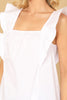 RUFFLE SLEEVELESS SQUARE NECK SOLID TOP