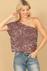 ONE SHOULDER PRINTED CROP TOP