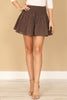 SHIRRED WAIST EYELET RUFFLE LAYERED HEM MINI SKIRT