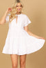 KEYHOLE TIE EYELET TIERED MINI DRESS