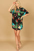 TROPICAL HALF SLEEVE BUTTON DOWN DRESS