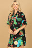 TROPICAL HALF SLEEVE BUTTON DOWN DRESS