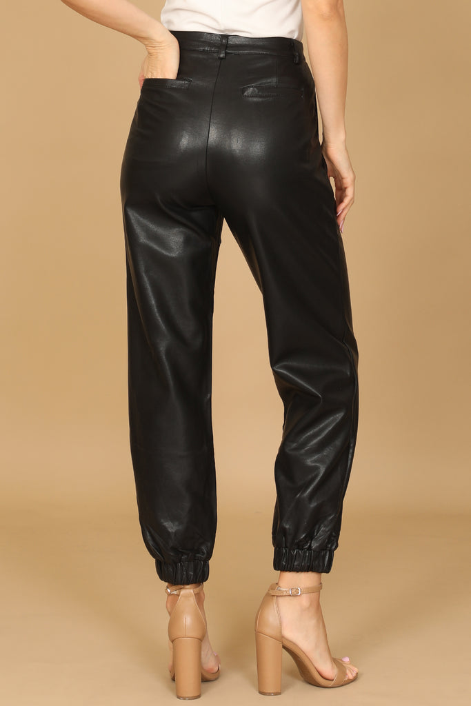 LEATHER JOGGER PANTS