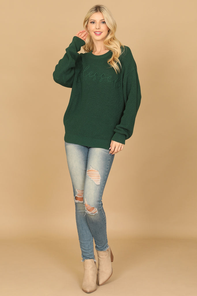 CHUNKY "BLESSED" SWEATER