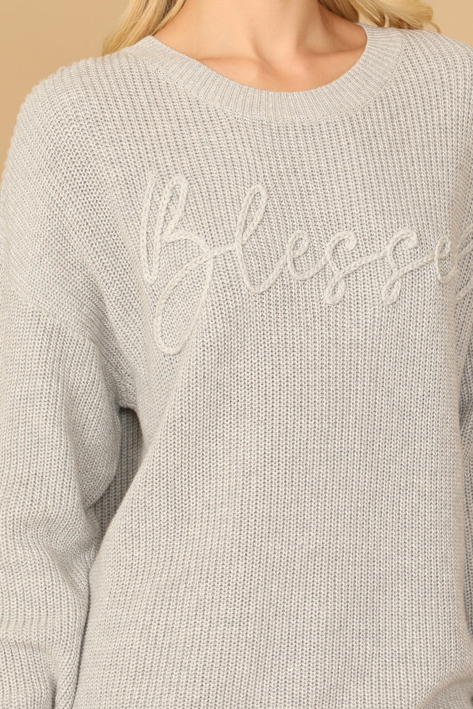 CHUNKY "BLESSED" SWEATER