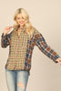 PLAIDED MIX LONG SLEEVE TOP