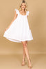 RUFFLE SLEEVE SIDE POCKET HIGH-LOW HEM BABYDOLL DRESS