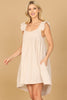 RUFFLE SLEEVE SIDE POCKET HIGH-LOW HEM BABYDOLL DRESS