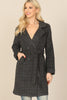 SEAMLESS PLAID WAIST TIE WRAP COAT JACKET