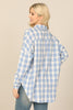 SEAMLESS PLAID LONG SLEEVE BUTTON DOWN TOP