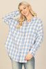 SEAMLESS PLAID LONG SLEEVE BUTTON DOWN TOP