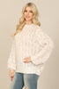 MULTI KNITTED PUFF SLEEVE SWEATER