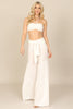 HALTER BRALETTE CROP TOP & FRONT TIE PANTS SET