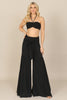 HALTER BRALETTE CROP TOP & FRONT TIE PANTS SET