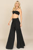 HALTER BRALETTE CROP TOP & FRONT TIE PANTS SET