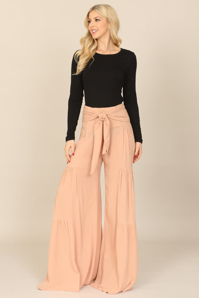 FRONT TIE PALAZZO PANTS