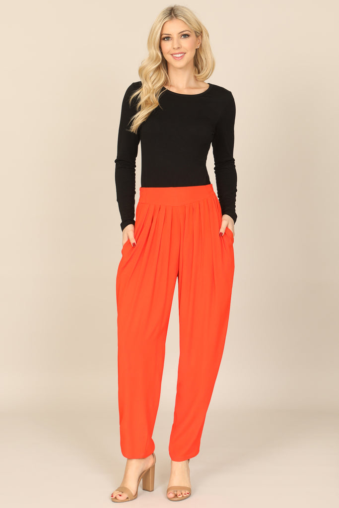 PLEATED SIDE POCKET ANKLE TROUSER PANTS