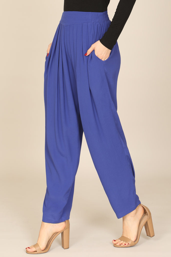 PLEATED SIDE POCKET ANKLE TROUSER PANTS