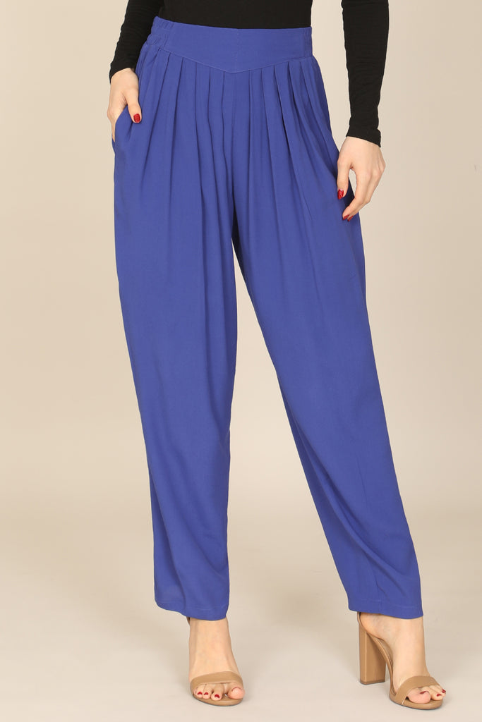 PLEATED SIDE POCKET ANKLE TROUSER PANTS