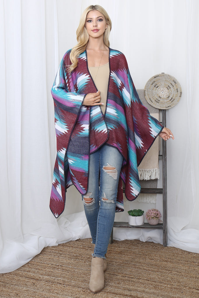 NAVOJO PATTERN WARMER KIMONO