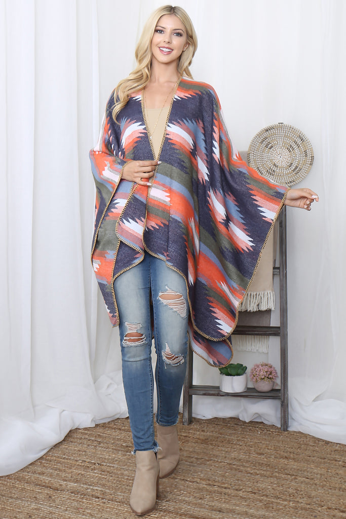 NAVOJO PATTERN WARMER KIMONO