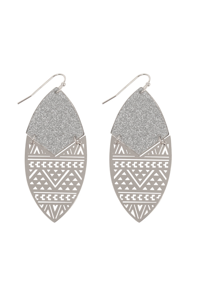 SAND STICKER MARQUISE TRIBAL FILIGREE EARRINGS