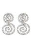 2 ROUND SWIRL RHINESTONE POST EARRINGS