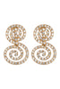 2 ROUND SWIRL RHINESTONE POST EARRINGS